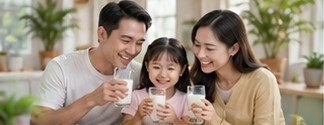 Gia đình Việt cùng thưởng thức sữa
